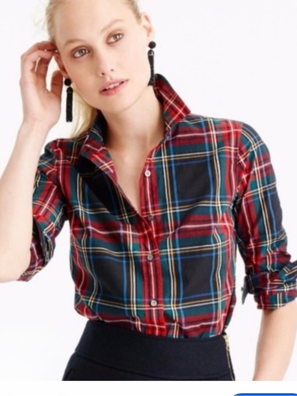 J. CREW PLAID PERFECT FIT BUTTON SHIRT